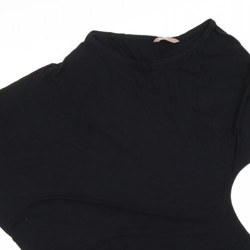 Awear Womens Black  Viscose Basic T-Shirt Size 12 Round Neck