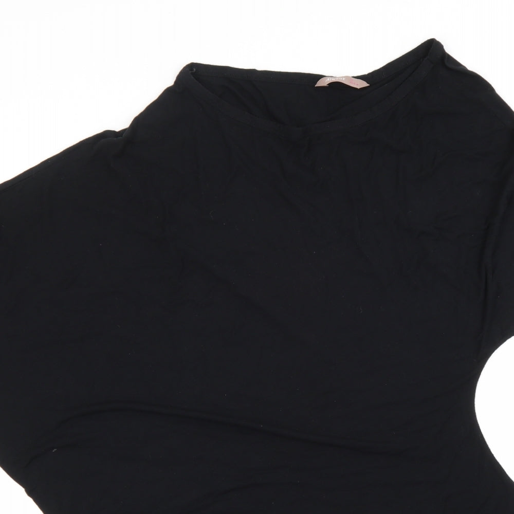 Awear Womens Black  Viscose Basic T-Shirt Size 12 Round Neck