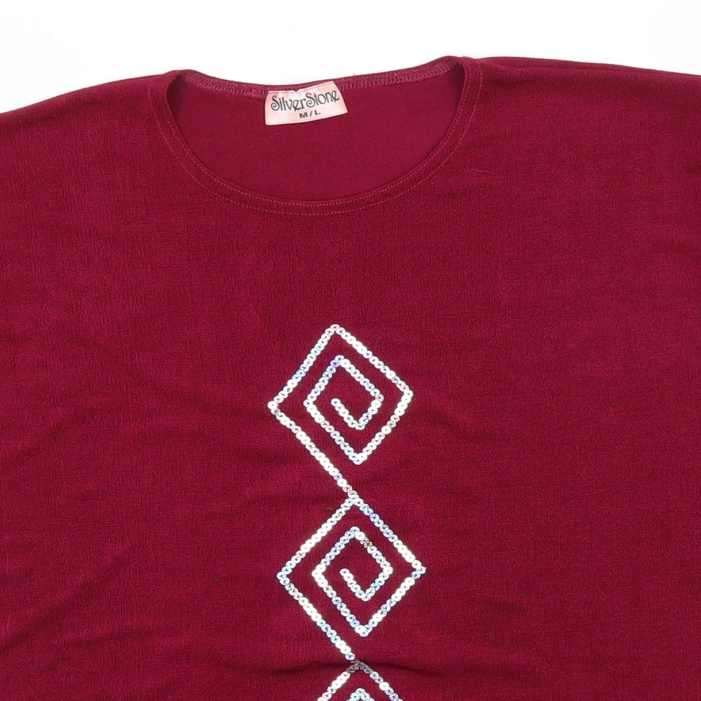 Silverstone Womens Pink  Polyester Basic T-Shirt Size M Round Neck