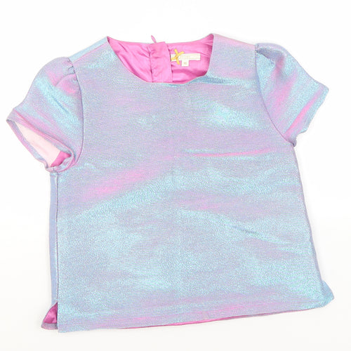 John Lewis Girls Pink  Viscose Basic T-Shirt Size 10 Years Round Neck