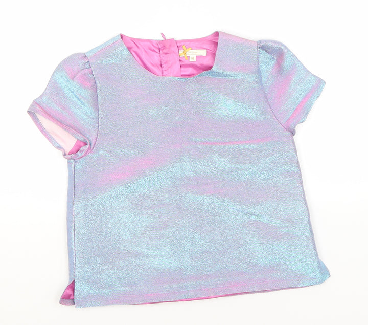 John Lewis Girls Pink Viscose Basic T-Shirt Size 10 Years Round Neck