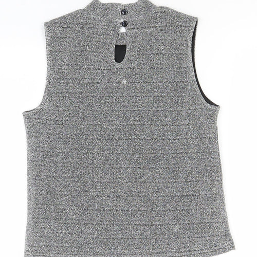 Primark Girls Silver  Polyamide Basic T-Shirt Size 10-11 Years High Neck