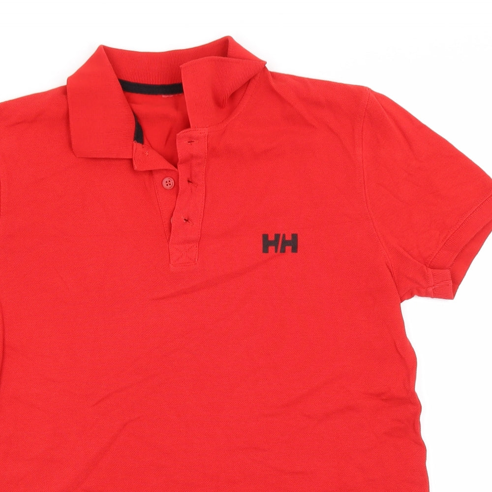Preworn Mens Red  Cotton  Polo  Collared