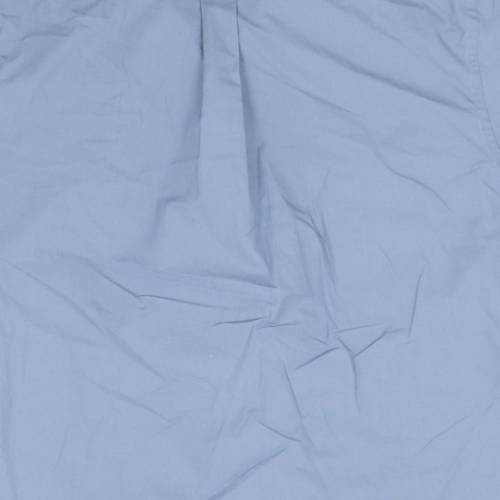 Easy Mens Blue  Polyester  Button-Up Size M Collared