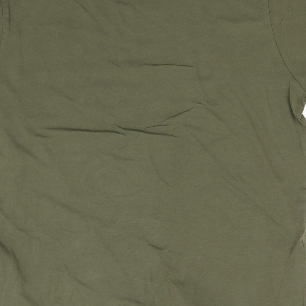 ellesse Mens Green  Cotton  T-Shirt Size L Round Neck