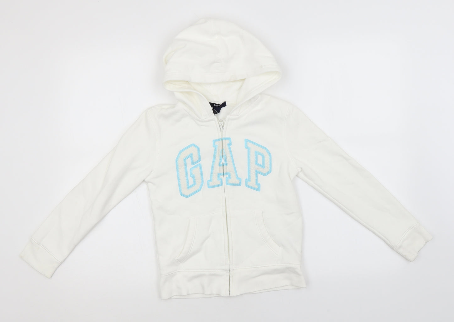 Gap Boys White  Cotton Full Zip Hoodie Size 8-9 Years