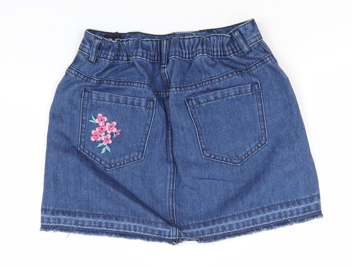 George Girls Blue Floral Cotton Straight & Pencil Skirt Size 10-11 Years  Regular