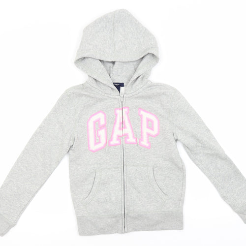 Gap Girls Grey  Cotton Full Zip Hoodie Size 8-9 Years