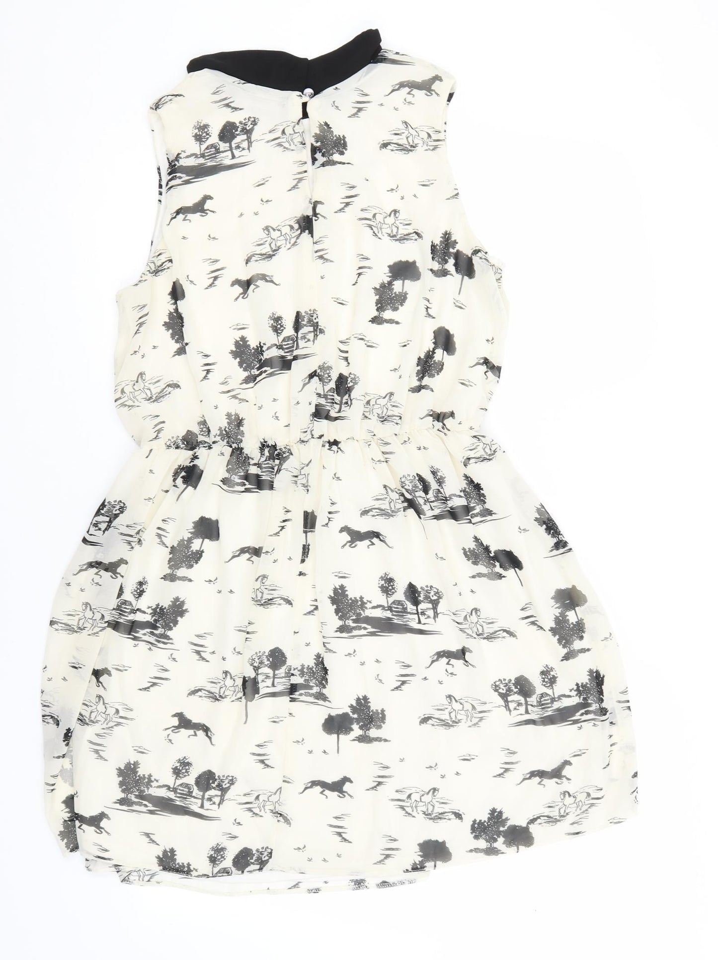Atmosphere Womens Ivory Animal Print Polyester A-Line  Size 14  Collared