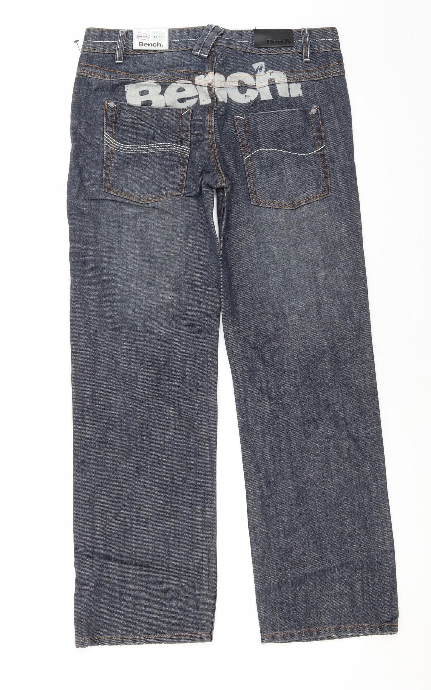 Bench Girls Blue  Cotton Boyfriend Jeans Size 13-14 Years  Regular
