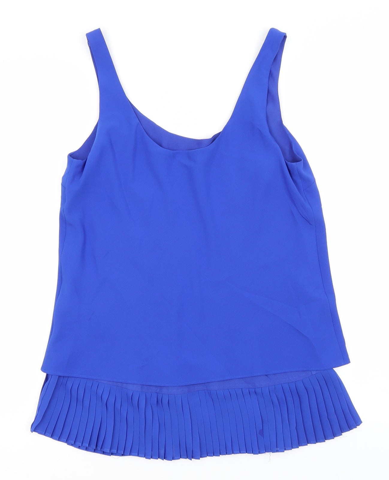 Lauren Womens Blue  Polyester Basic Tank Size 4 Round Neck