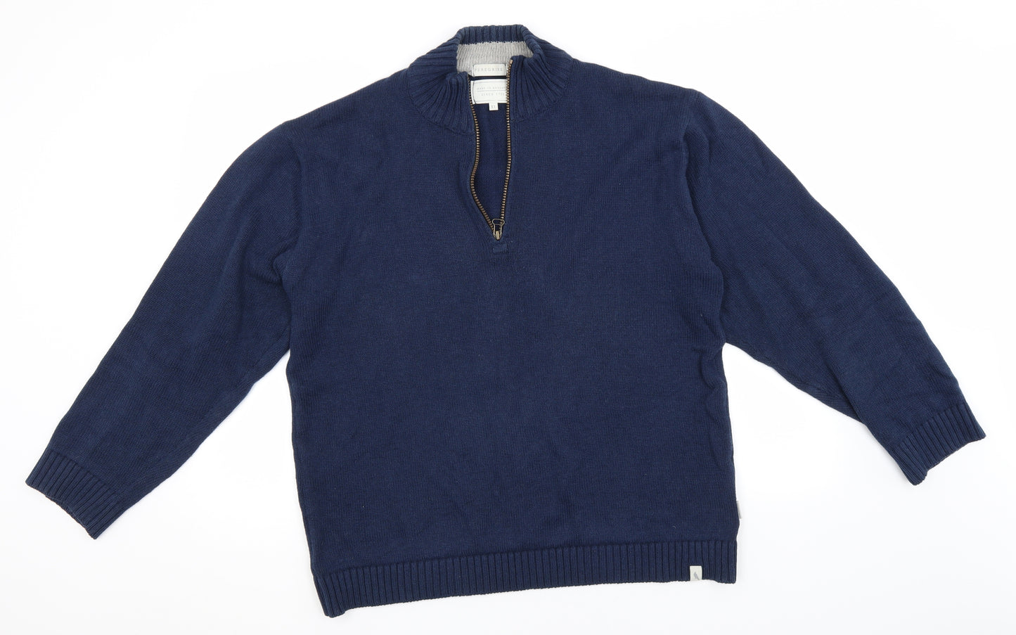 Peregrine Mens Blue Crew Neck  Cotton Pullover Jumper Size XL