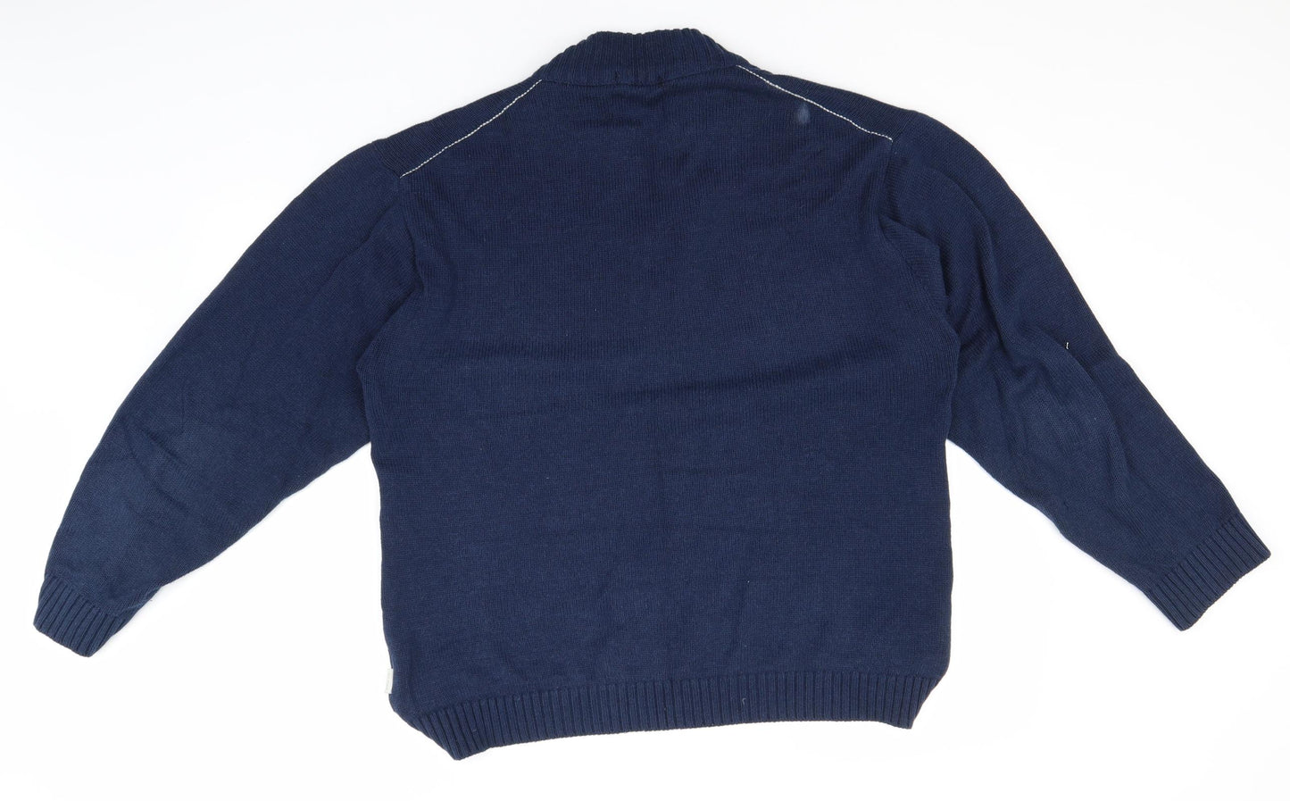 Peregrine Mens Blue Crew Neck  Cotton Pullover Jumper Size XL