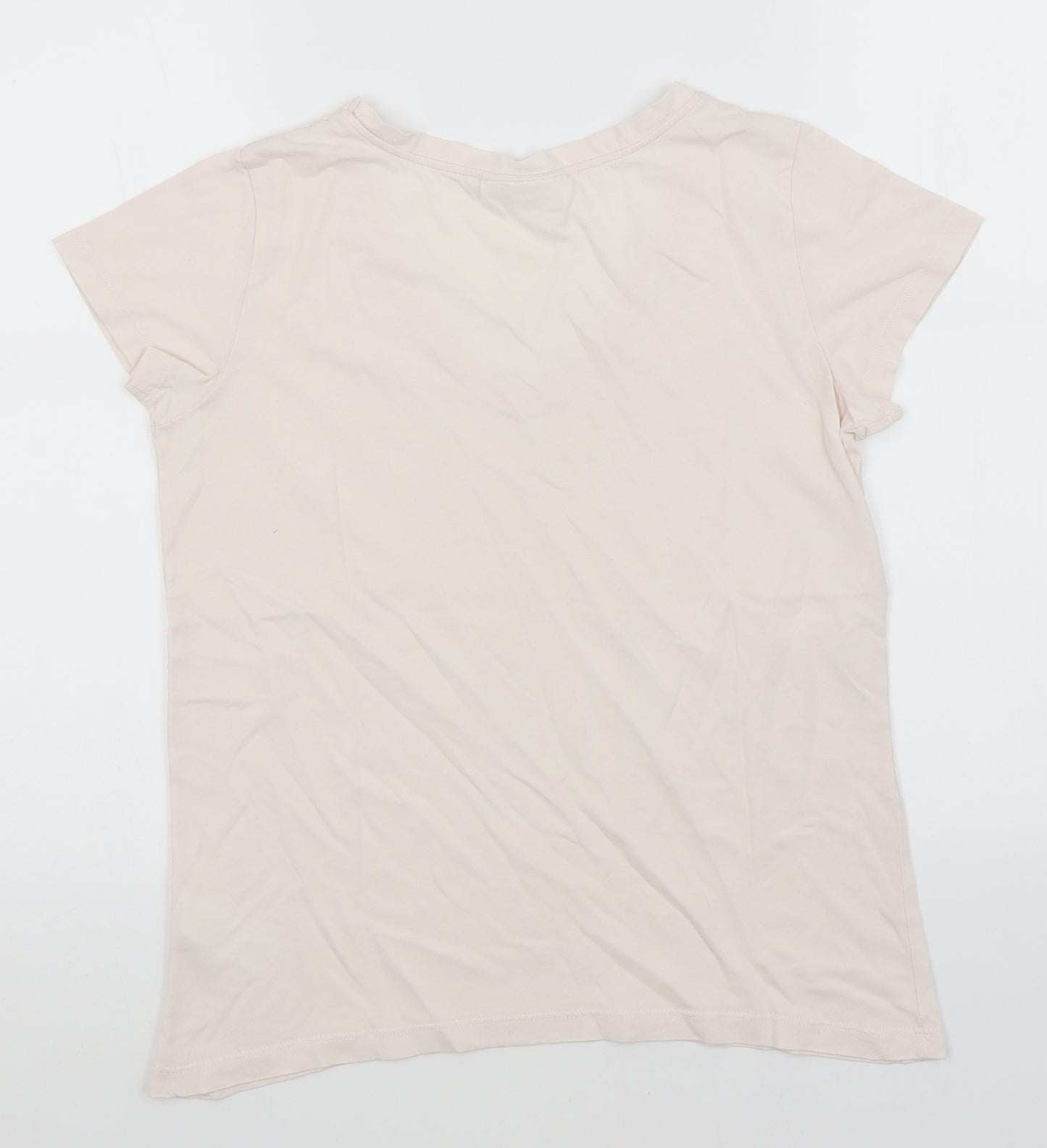 White Label Womens Ivory  Cotton Basic T-Shirt Size 10 V-Neck