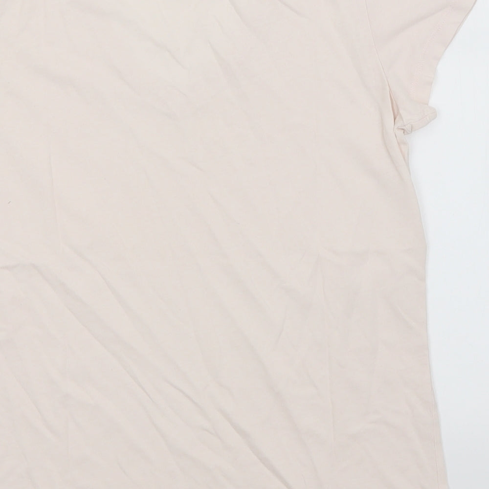 White Label Womens Ivory  Cotton Basic T-Shirt Size 10 V-Neck