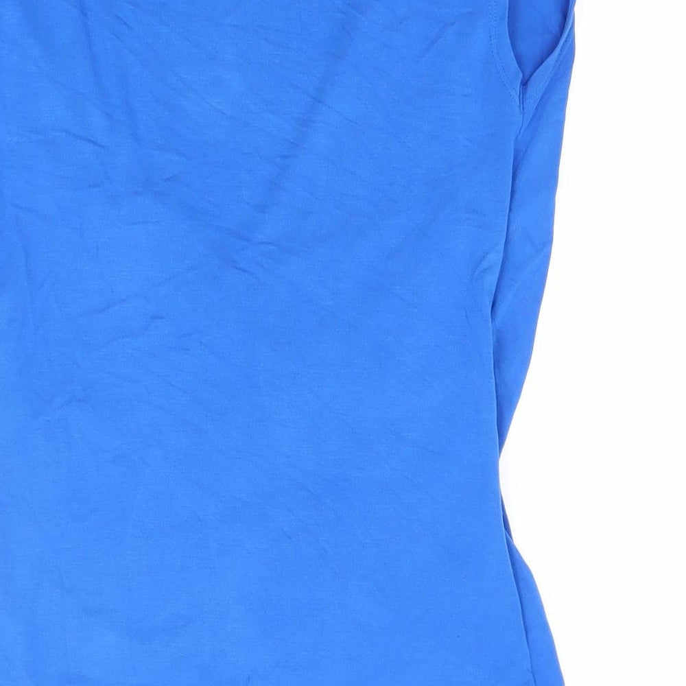 Lauren Womens Blue  Viscose Basic T-Shirt Size S V-Neck