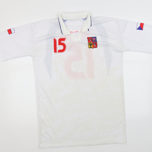 Preworn Mens White    T-Shirt  Collared