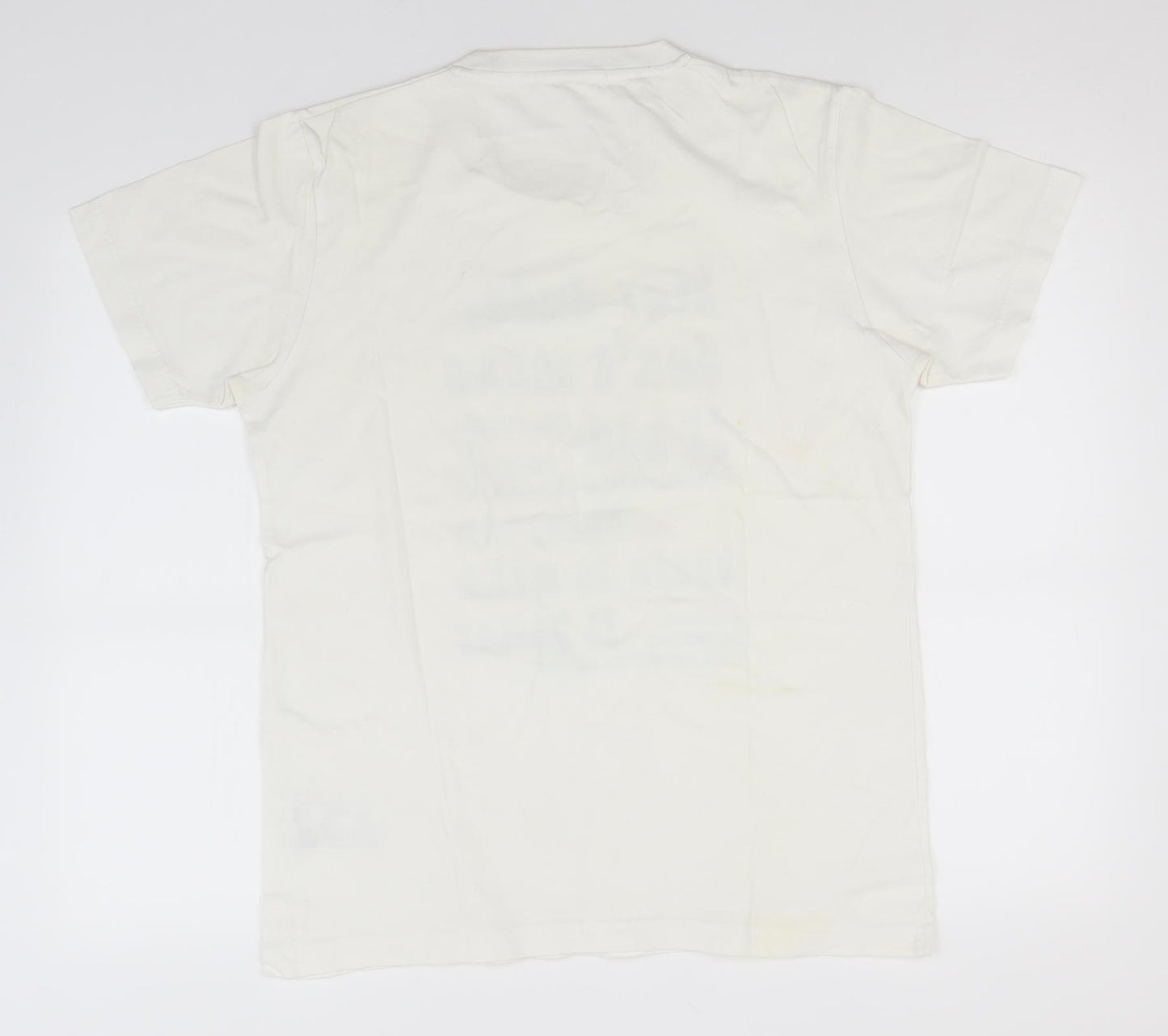 Uniqlo Mens White  Cotton  T-Shirt Size L Round Neck  - Hey Jude
