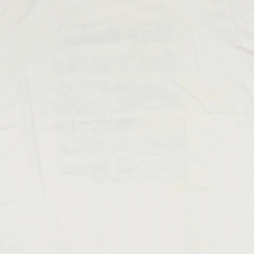 Uniqlo Mens White  Cotton  T-Shirt Size L Round Neck  - Hey Jude