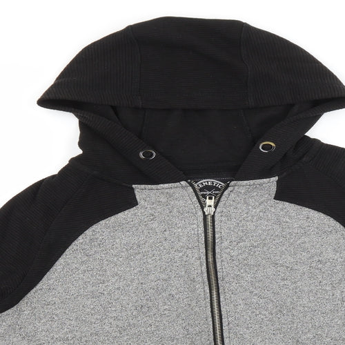 Genetic Apparel Mens Grey  Cotton Full Zip Hoodie Size S