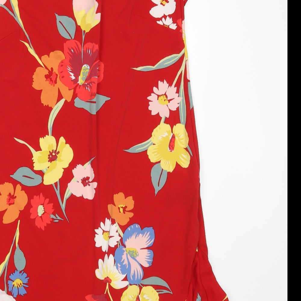 NEXT Womens Red Floral Polyester Shift  Size 10  Boat Neck