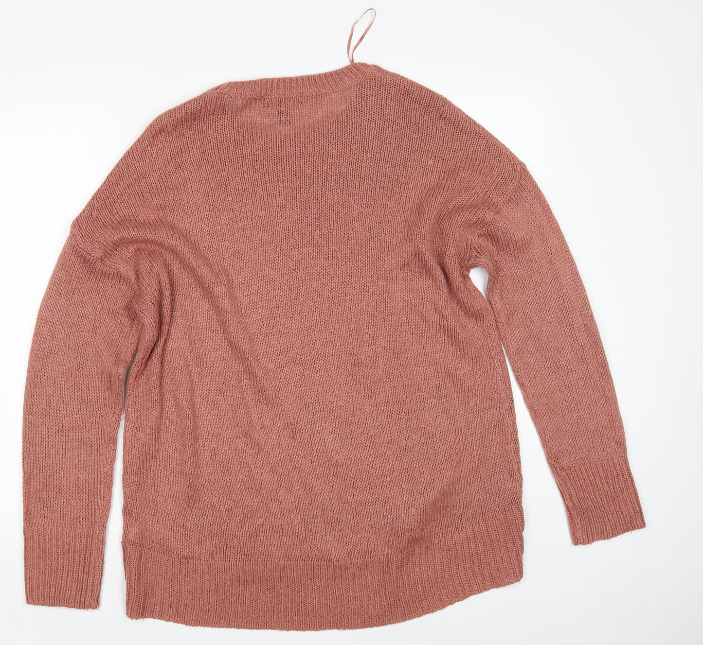 New Look Womens Pink Round Neck  Acrylic Pullover Jumper Size L