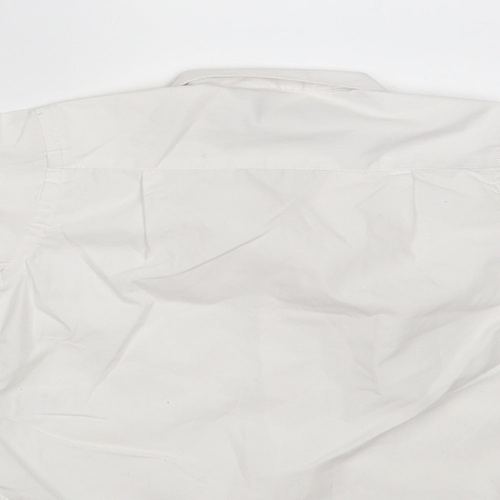 Paisely of London Boys White  Polyester Basic Button-Up Size 12-18 Months Collared Button