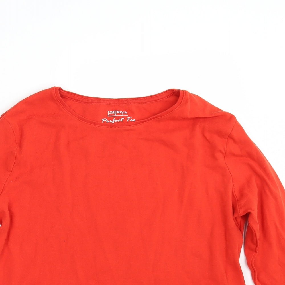 Papaya Womens Red  100% Cotton Basic T-Shirt Size 18 Round Neck