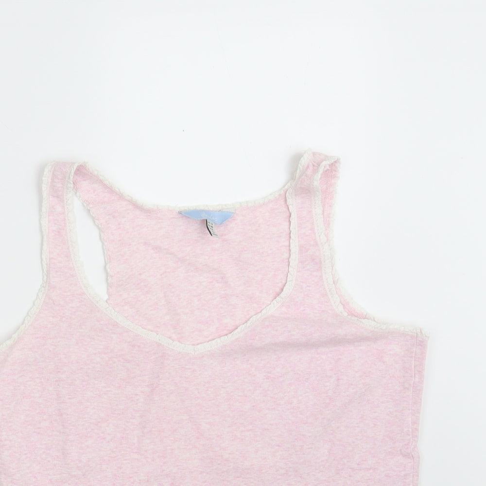 Joules Womens Pink  Cotton Cropped Tank Size 12 V-Neck