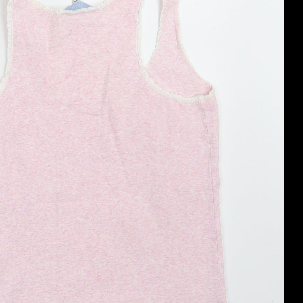 Joules Womens Pink  Cotton Cropped Tank Size 12 V-Neck
