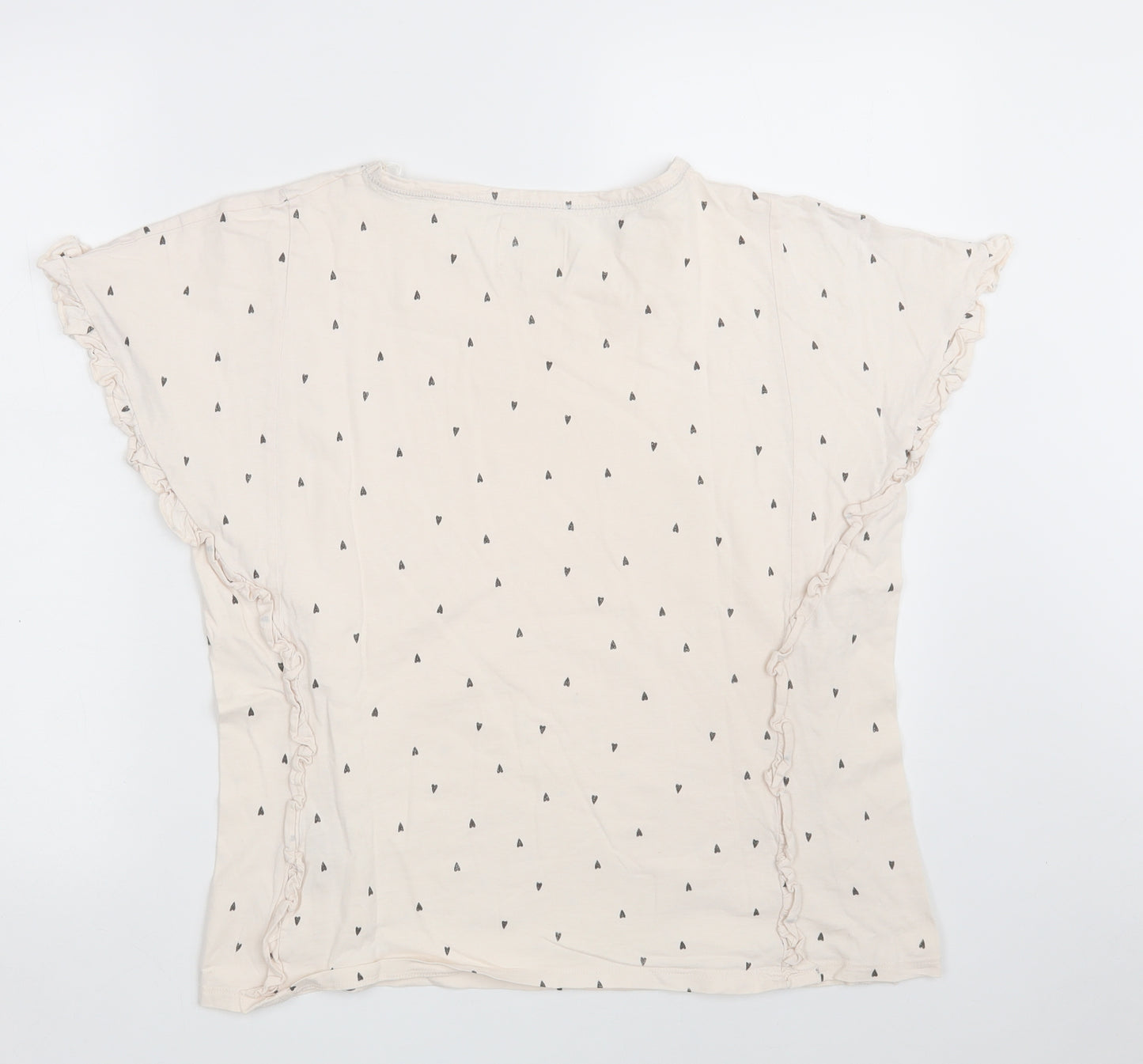 NEXT Womens Pink Polka Dot 100% Cotton Basic T-Shirt Size M Round Neck - Lounge Wear