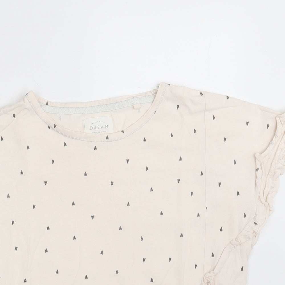 NEXT Womens Pink Polka Dot 100% Cotton Basic T-Shirt Size M Round Neck - Lounge Wear