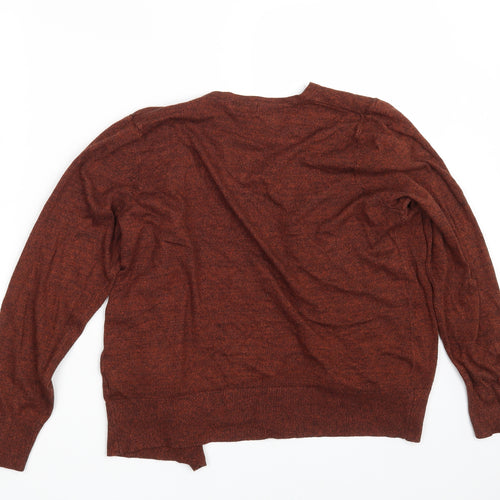 F&F Womens Brown Round Neck  Viscose Cardigan Jumper Size 16