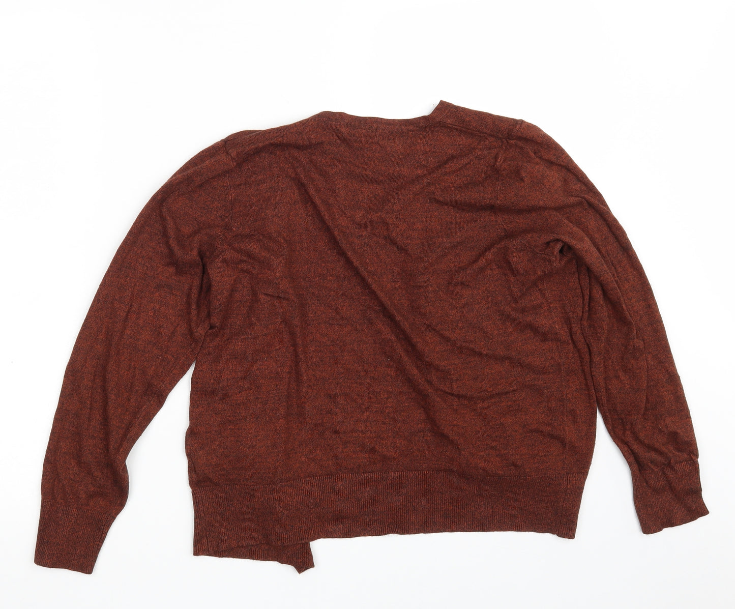 F&F Womens Brown Round Neck  Viscose Cardigan Jumper Size 16