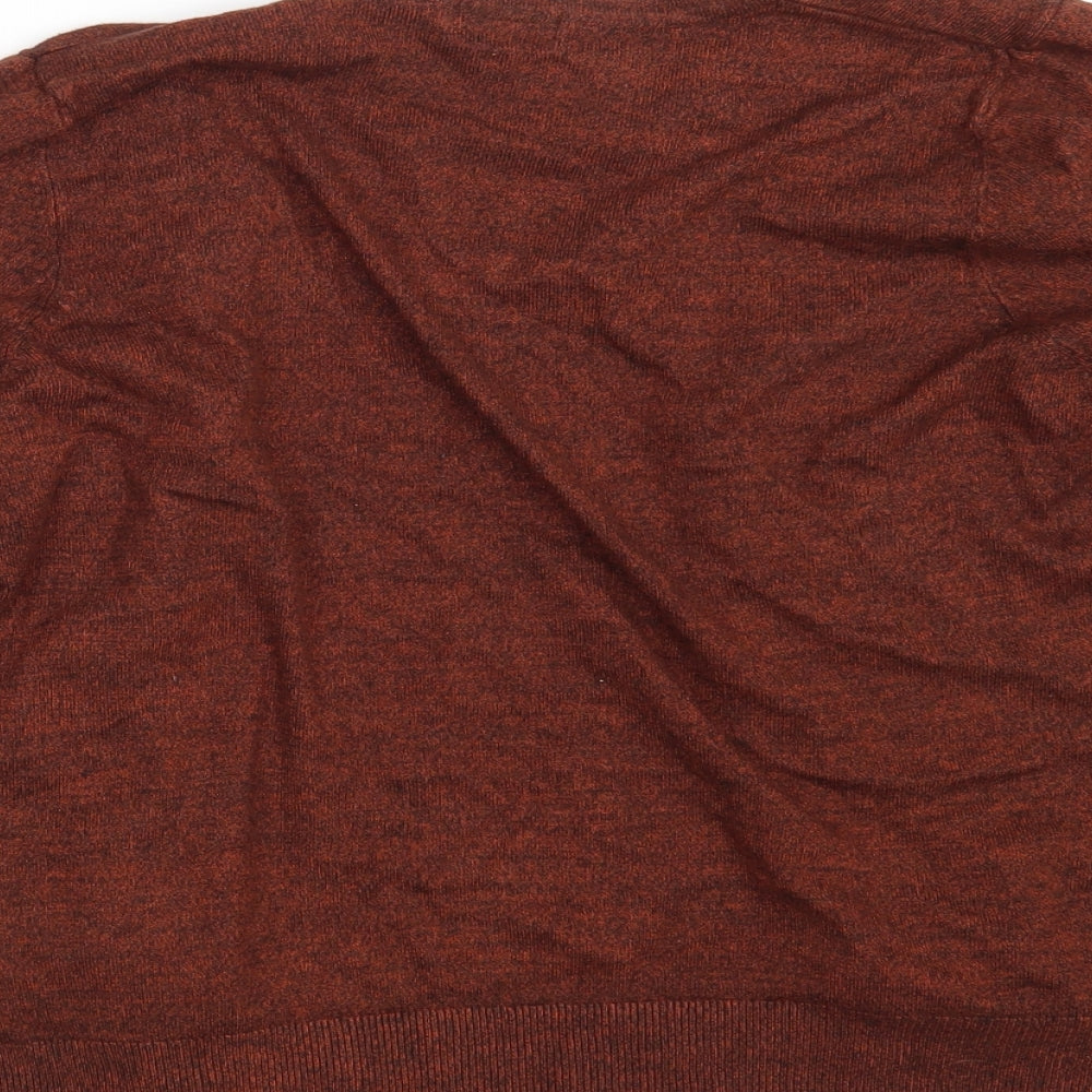 F&F Womens Brown Round Neck  Viscose Cardigan Jumper Size 16