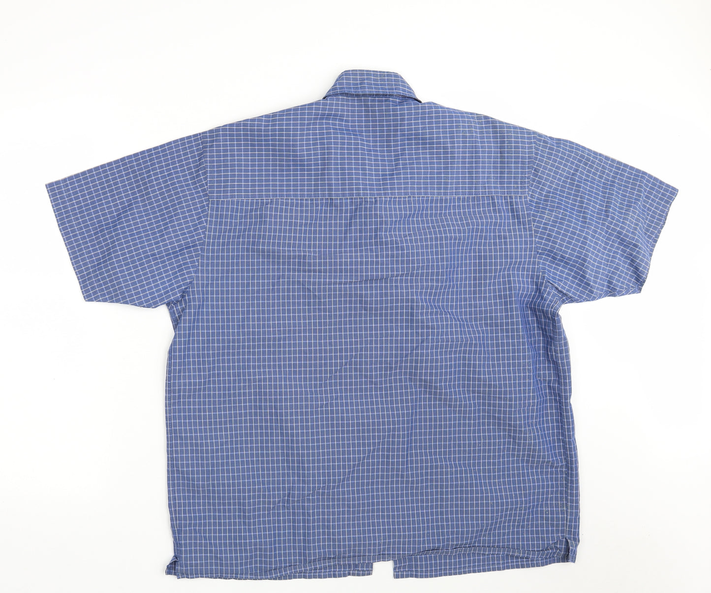 Kickers Mens Blue Check Cotton  Button-Up Size XL Collared Button