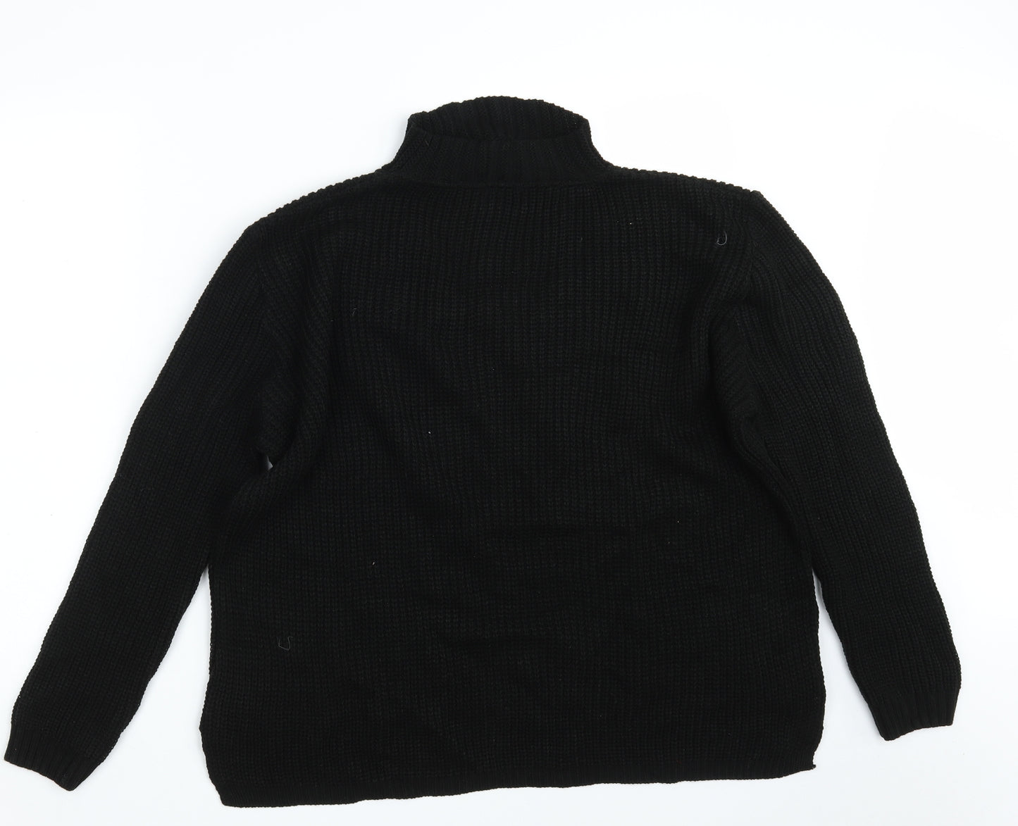 B. You Womens Black Round Neck  Acrylic Pullover Jumper Size 20