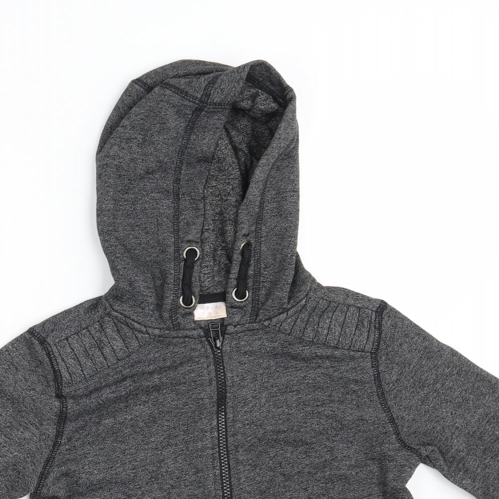 F&F Boys Grey  Polyester Full Zip Hoodie Size 5-6 Years  Zip