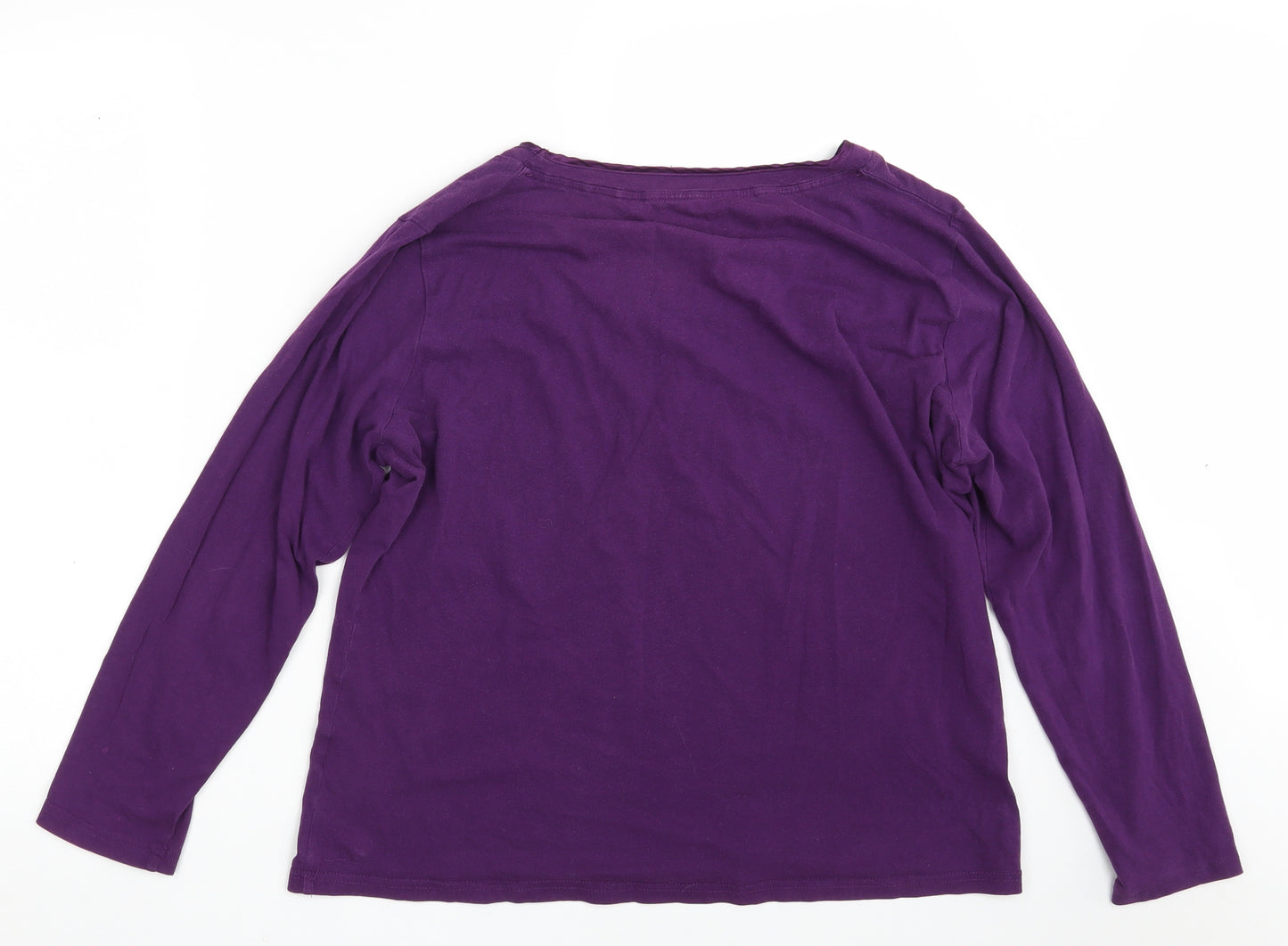 ESMARA Womens Purple  Cotton Basic T-Shirt Size XL Scoop Neck