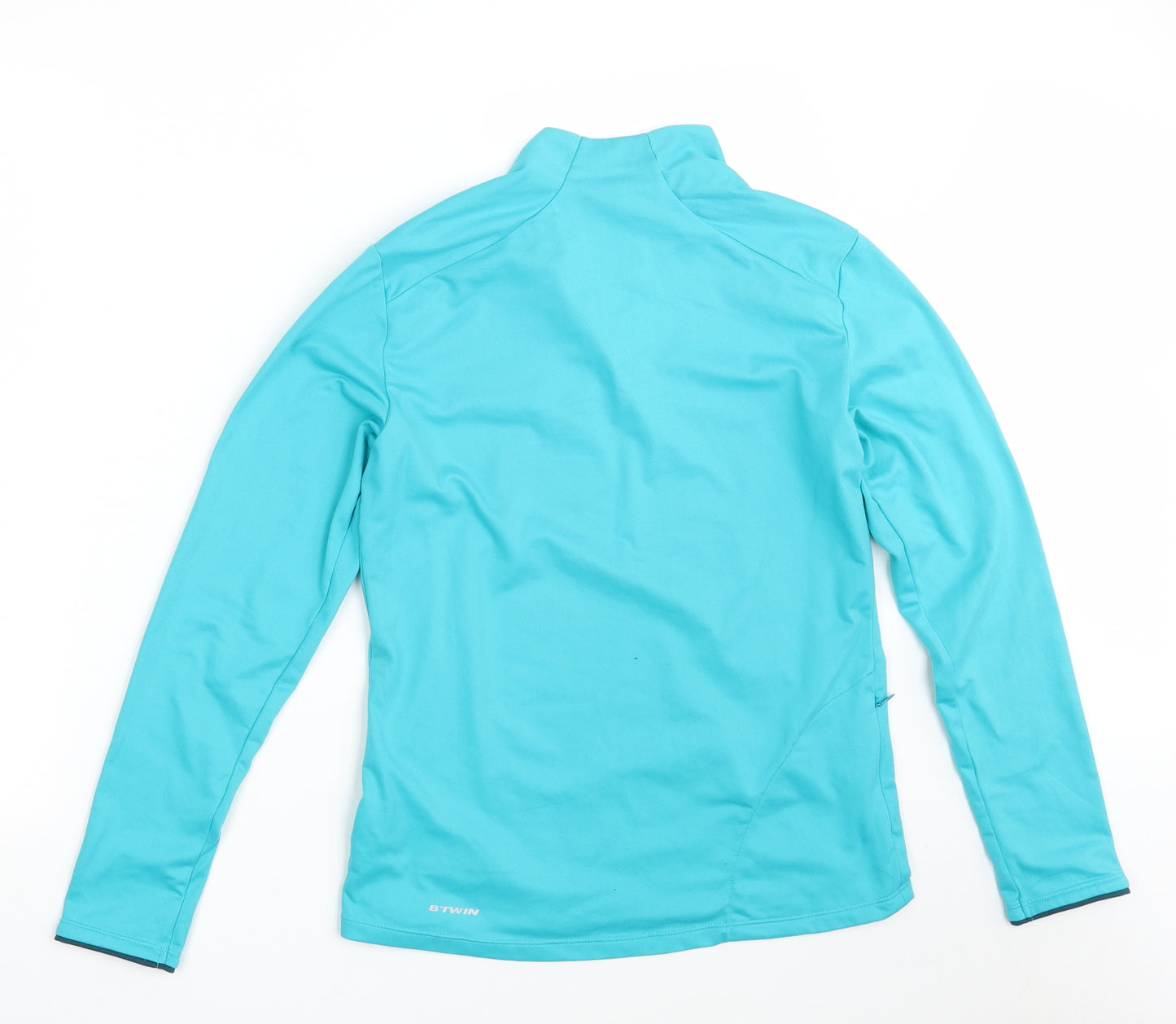 Preworn Girls Blue  100% Polyester Pullover Sweatshirt Size 15-16 Years  Zip