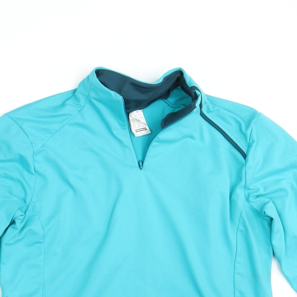 Preworn Girls Blue  100% Polyester Pullover Sweatshirt Size 15-16 Years  Zip