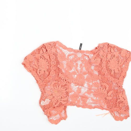 Atmosphere Womens Pink V-Neck Floral 100% Cotton Shrug Jumper Size S