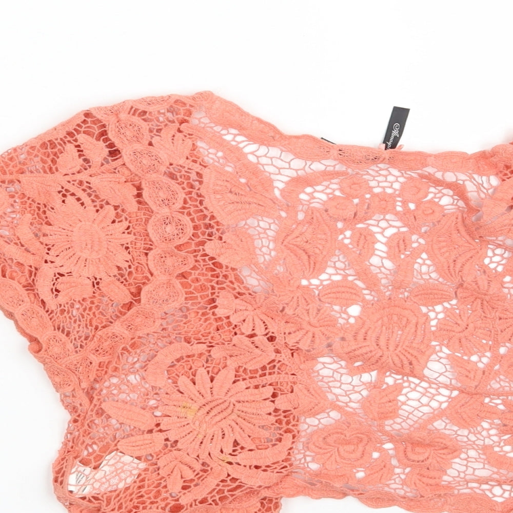 Atmosphere Womens Pink V-Neck Floral 100% Cotton Shrug Jumper Size S