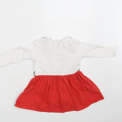 George Girls Multicoloured Striped 100% Cotton T-Shirt Dress  Size 12-18 Months  Round Neck Button