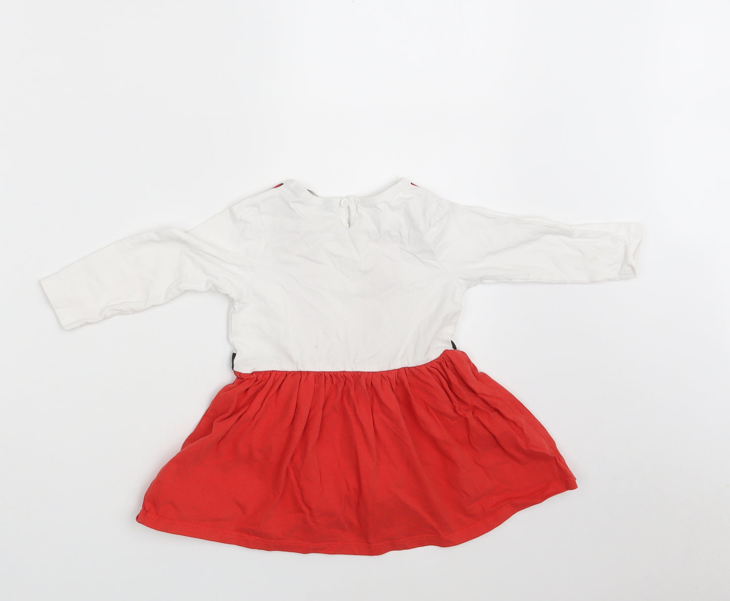 George Girls Multicoloured Striped 100% Cotton T-Shirt Dress  Size 12-18 Months  Round Neck Button