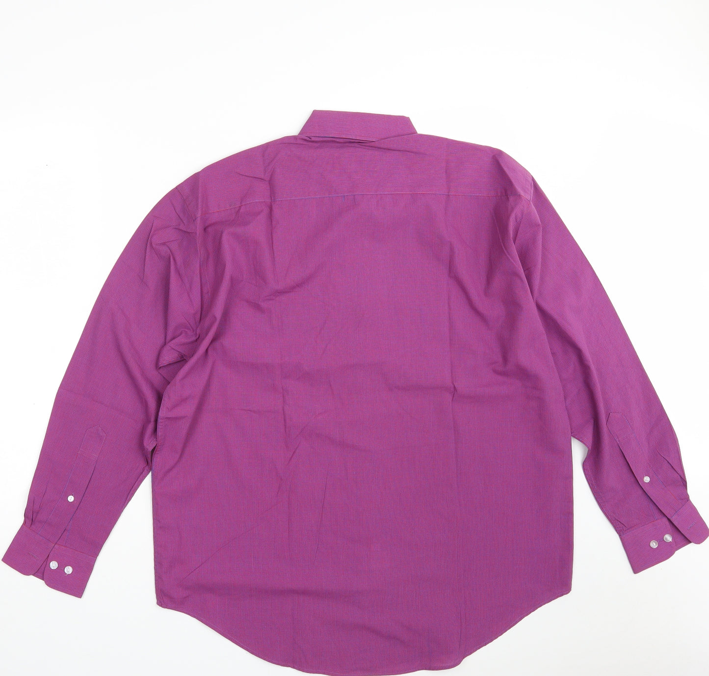 Yves Saint Laurent Mens Purple  Polyester  Button-Up Size 16 Collared Button