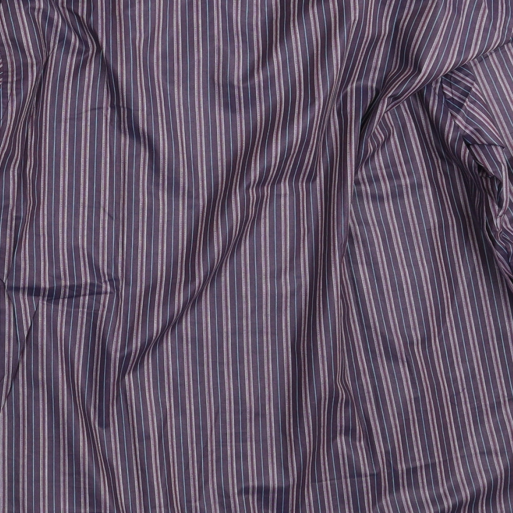 GQ International Mens Multicoloured Striped Polyester  Button-Up Size XL Collared Button