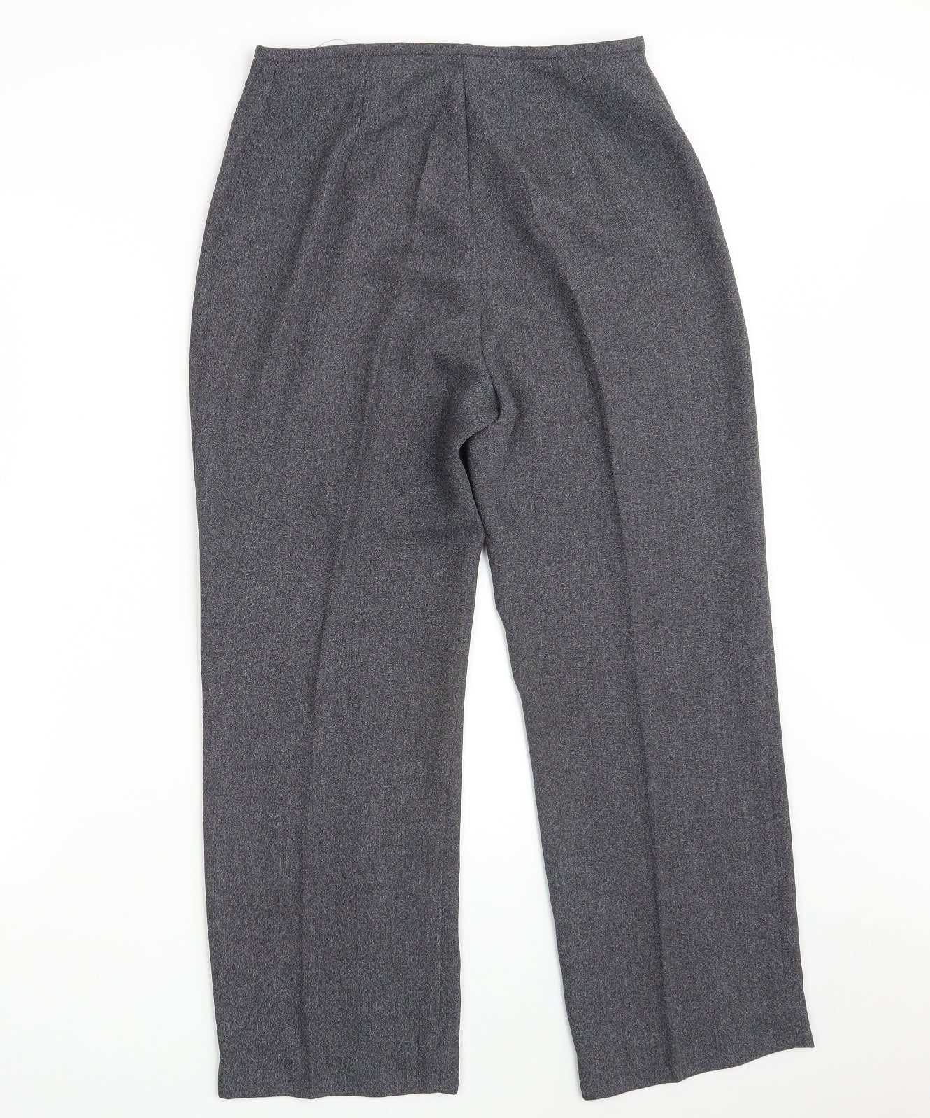 Preworn Womens Grey  Polyester Cropped Trousers Size 10 L25 in Regular Zip