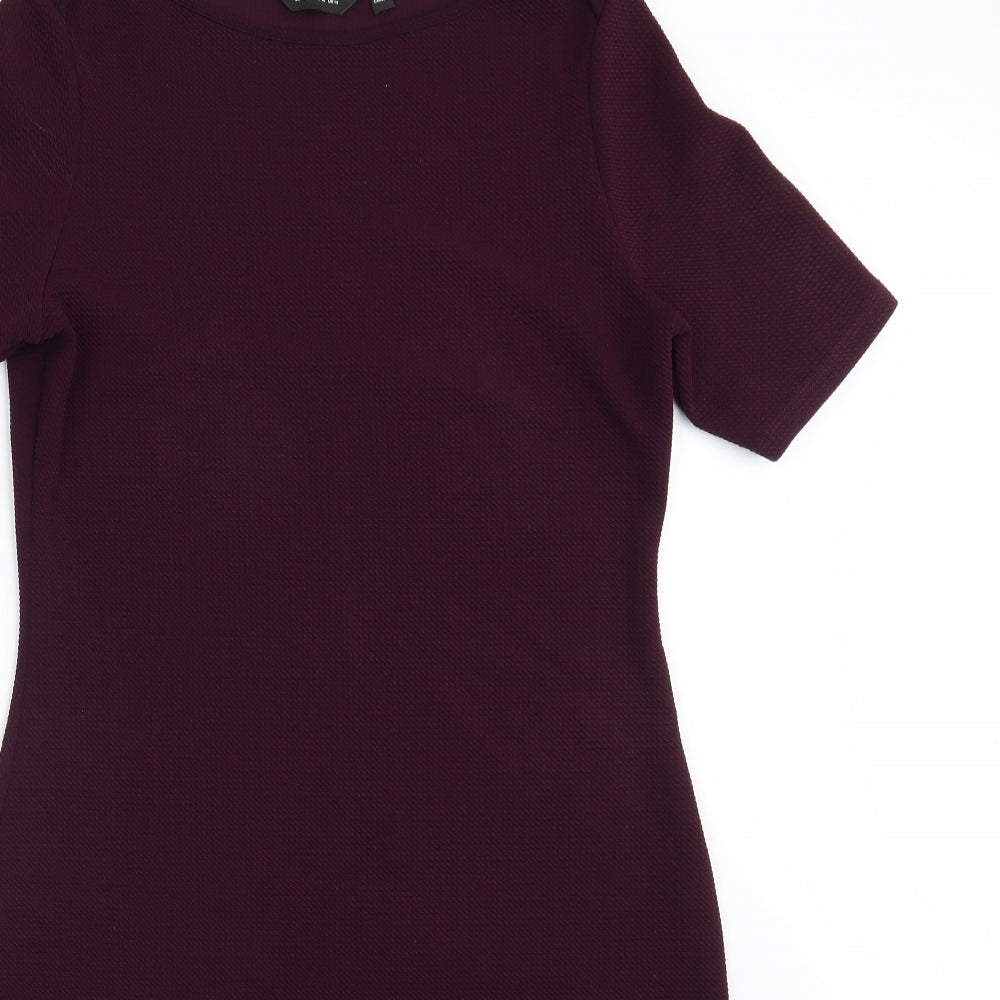 Dorothy Perkins Womens Purple  Polyester Fit & Flare  Size 14  Boat Neck