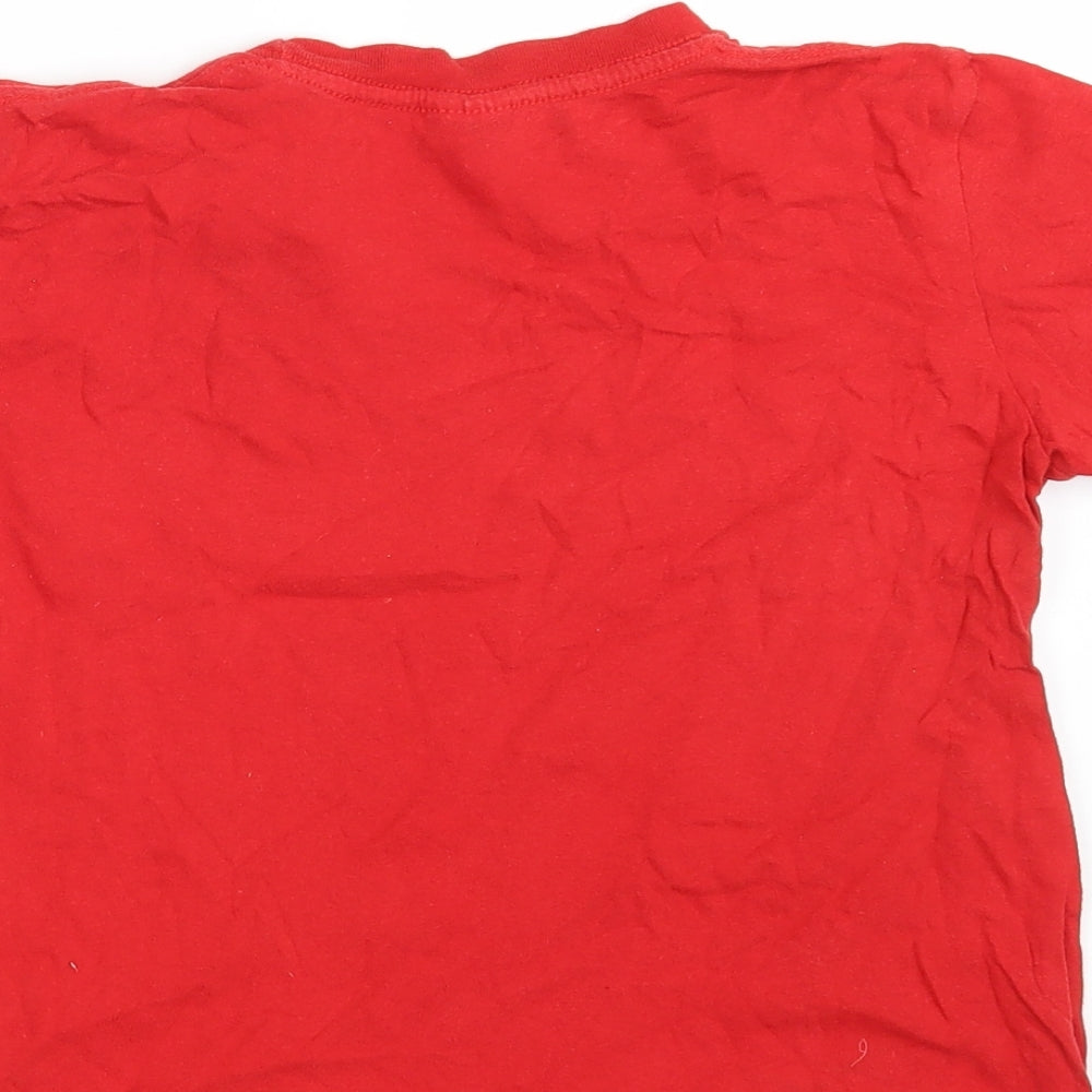 Nike Girls Red  100% Cotton Basic T-Shirt Size 9-10 Years Round Neck
